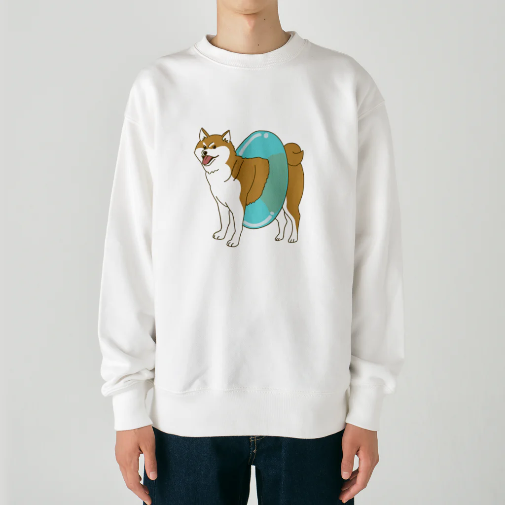 takaseのSHOPのプールに行く気の柴犬 Heavyweight Crew Neck Sweatshirt