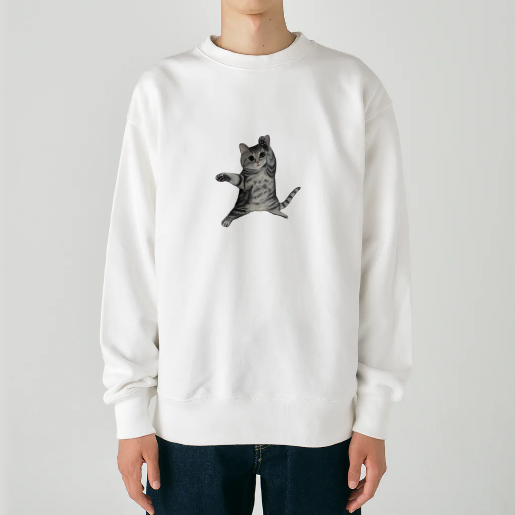 中川ひちゃゆき(シカゴ実業)の功夫にゃんこ Heavyweight Crew Neck Sweatshirt