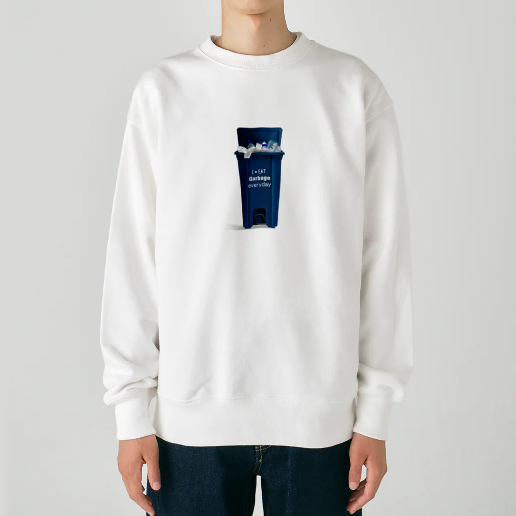 日本のおもしろEngrish看板のI eat garbage every day Heavyweight Crew Neck Sweatshirt