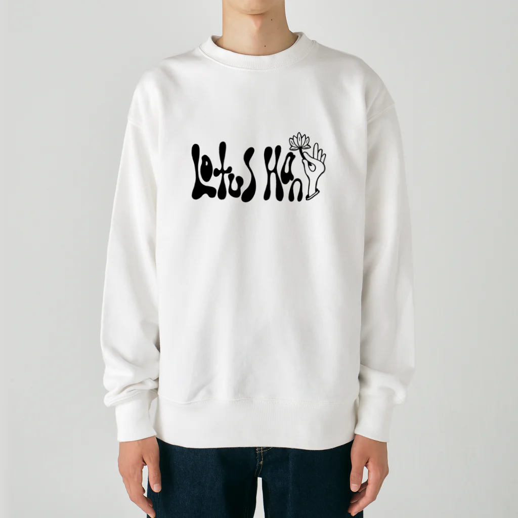 宇宙キャンプのロータス　ハンド　モノトーン Heavyweight Crew Neck Sweatshirt