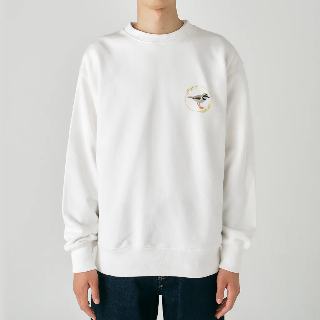 やちよ｜リアル鳥イラストのコチドリさん Heavyweight Crew Neck Sweatshirt