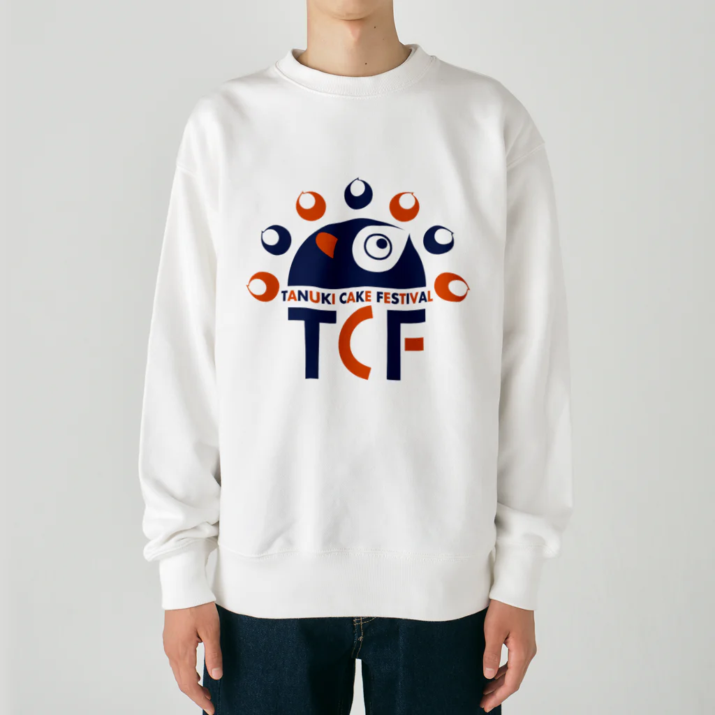 二子舎のたぬきケーキフェス Heavyweight Crew Neck Sweatshirt