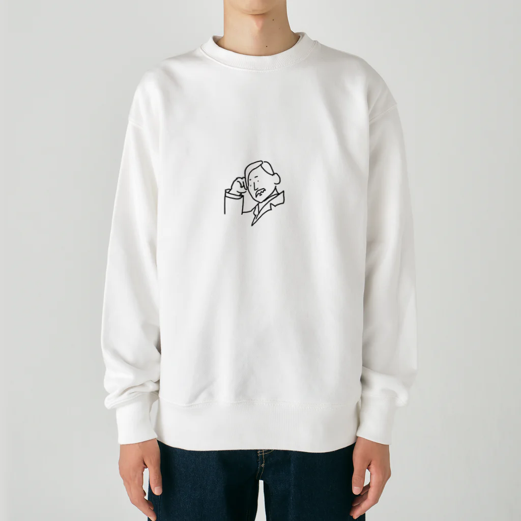 meggy1132の頬杖をつくおじさん Heavyweight Crew Neck Sweatshirt