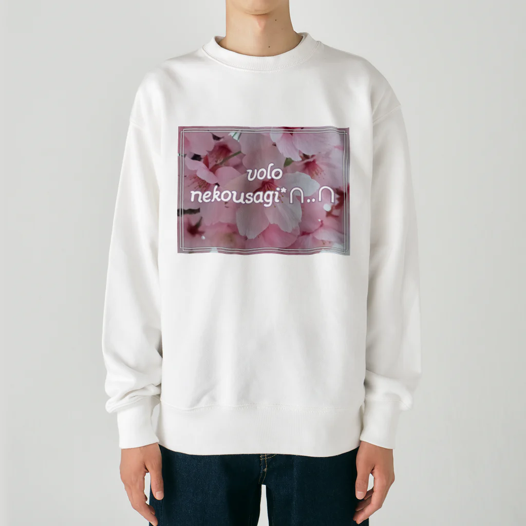 nekousagi*∩..∩のさくらハナちゃん🌸 Heavyweight Crew Neck Sweatshirt