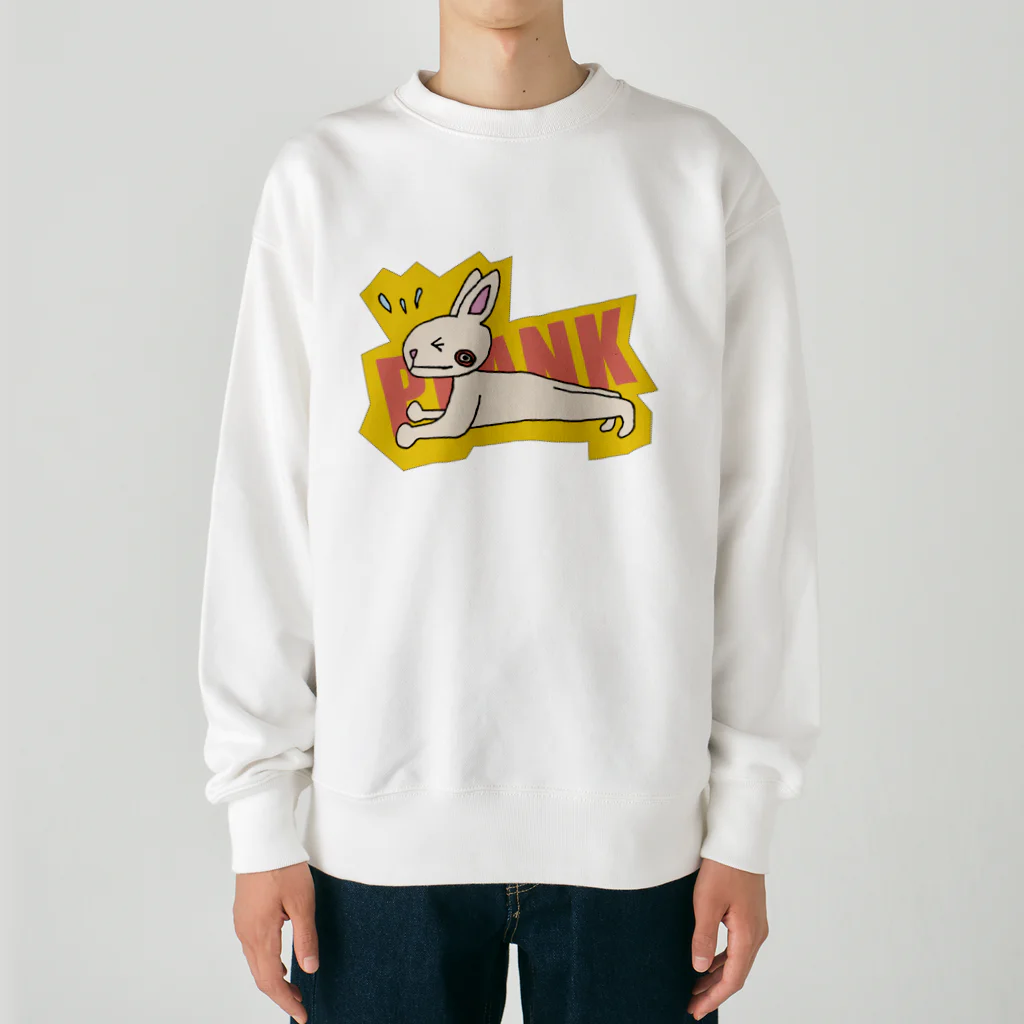 hiyori-art-のプランク筋トレウサギ Heavyweight Crew Neck Sweatshirt