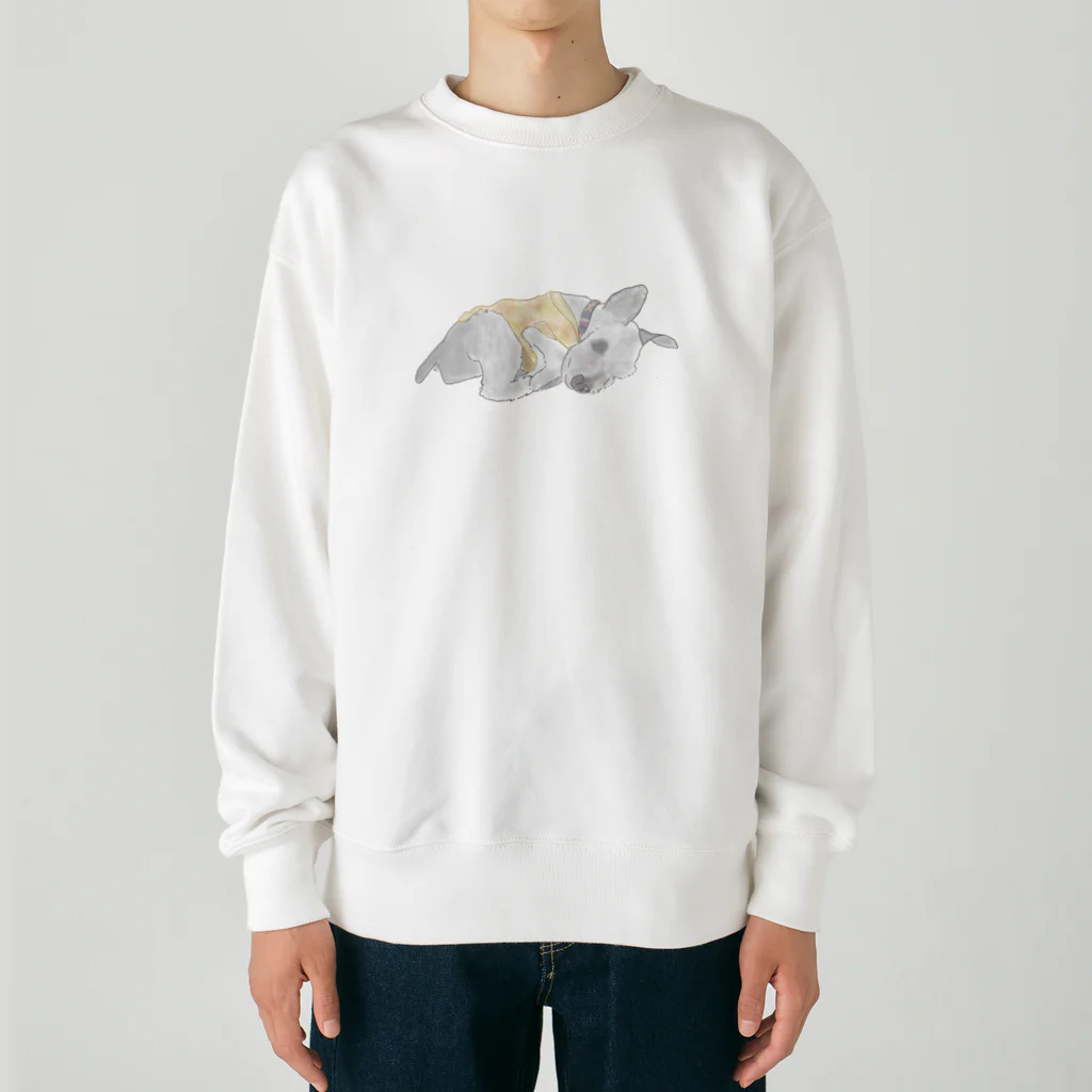 動物がすきのお昼寝シュナウザー Heavyweight Crew Neck Sweatshirt