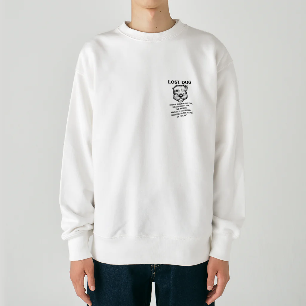 Tivitasoのまよい犬ラッキー Heavyweight Crew Neck Sweatshirt