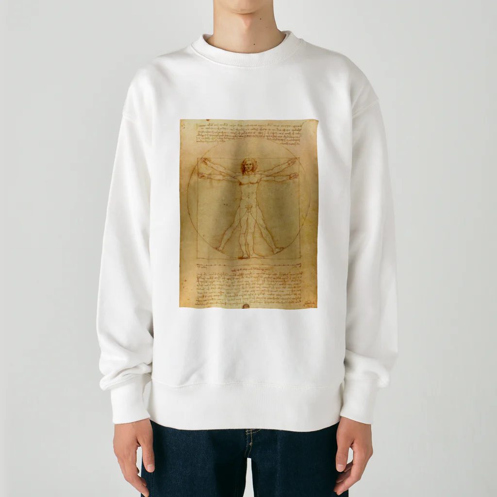 世界美術商店のウィトルウィウス的人体図 / Vitruvian Man Heavyweight Crew Neck Sweatshirt