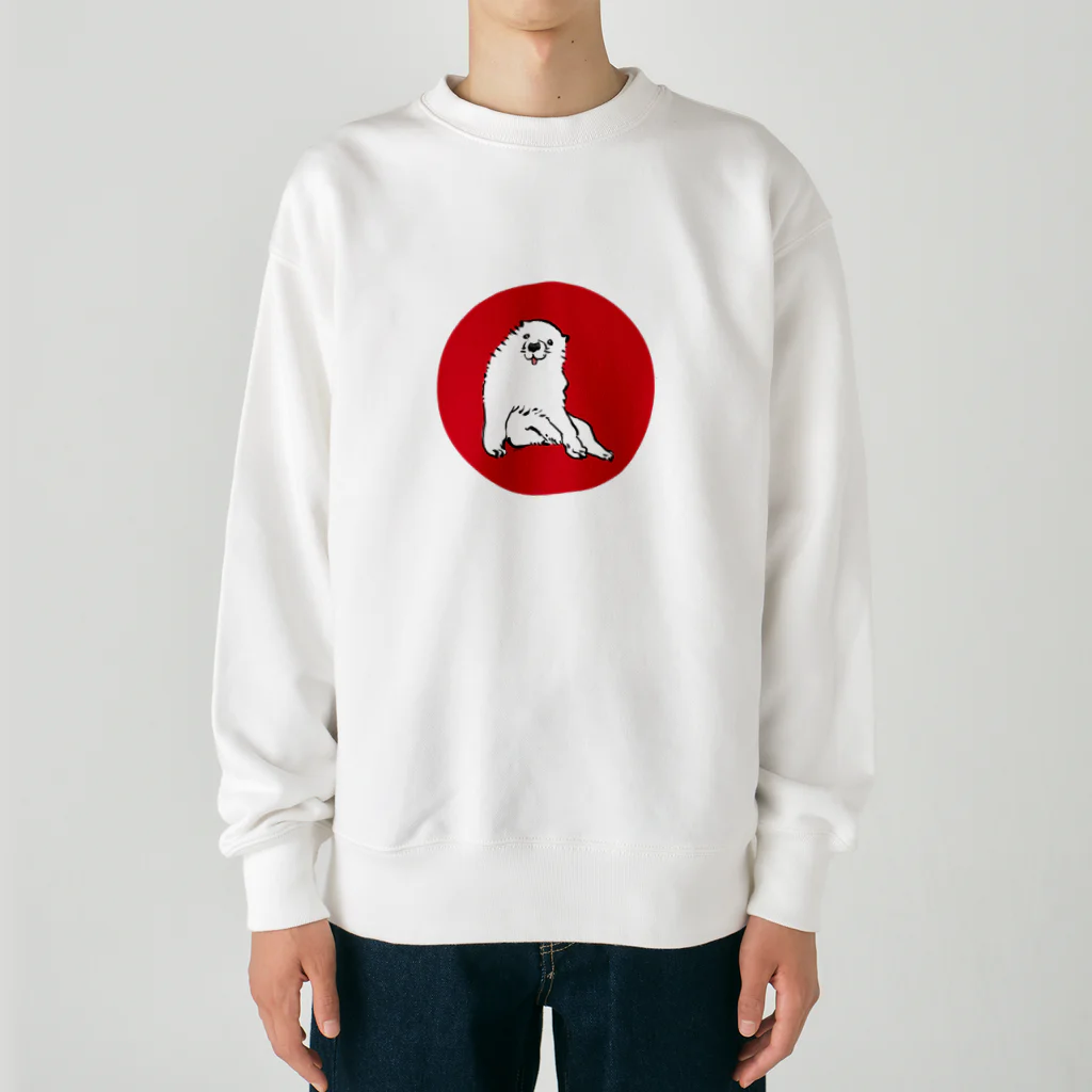 ふくふく商店の長沢芦雪の「あの犬」※日の丸バージョン Heavyweight Crew Neck Sweatshirt