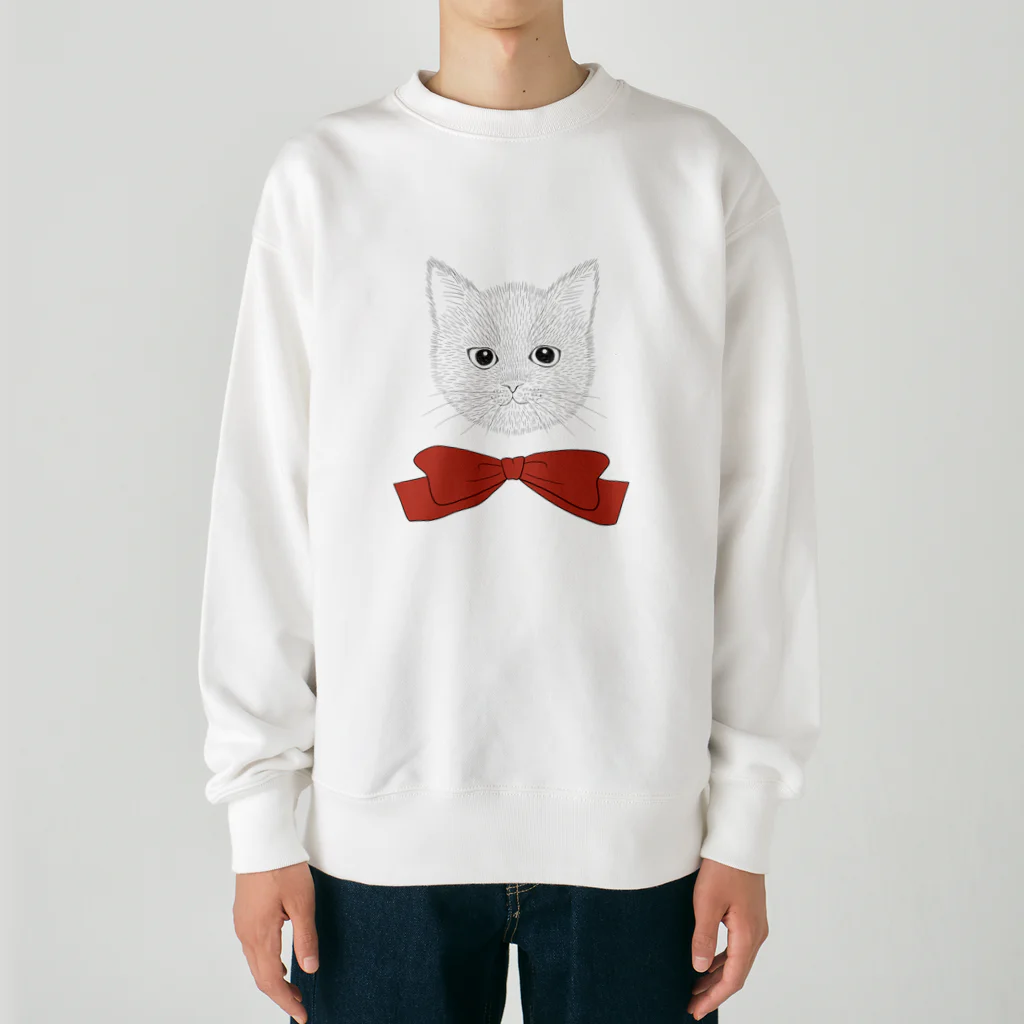 soraの猫のジョセフィーヌとリボン Heavyweight Crew Neck Sweatshirt