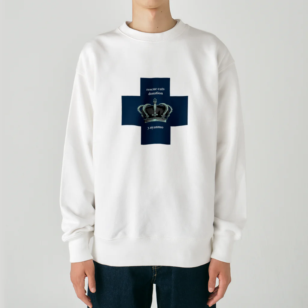 y.nyanmo やよにゃんものメディカルクラウン十字シリーズ Heavyweight Crew Neck Sweatshirt