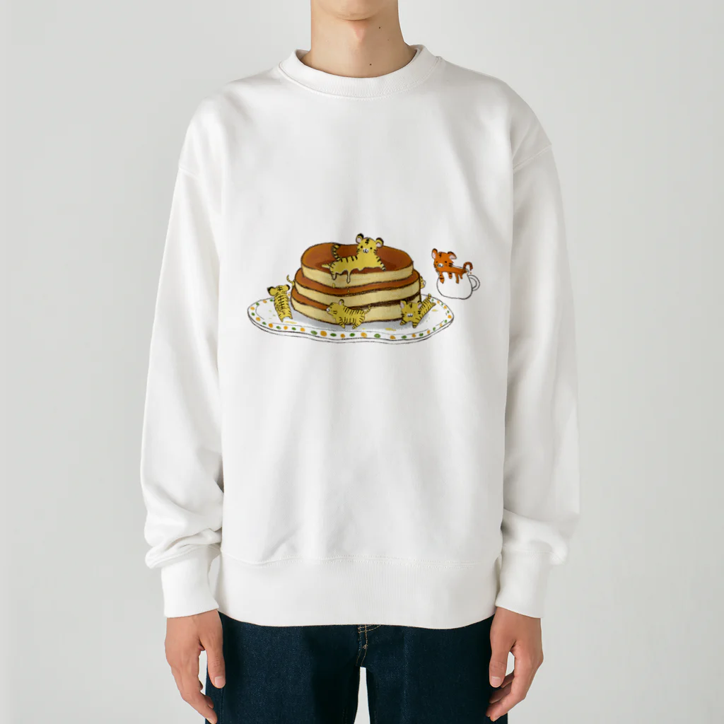 ぎみの溶けタイガーwithパンケーキ Heavyweight Crew Neck Sweatshirt