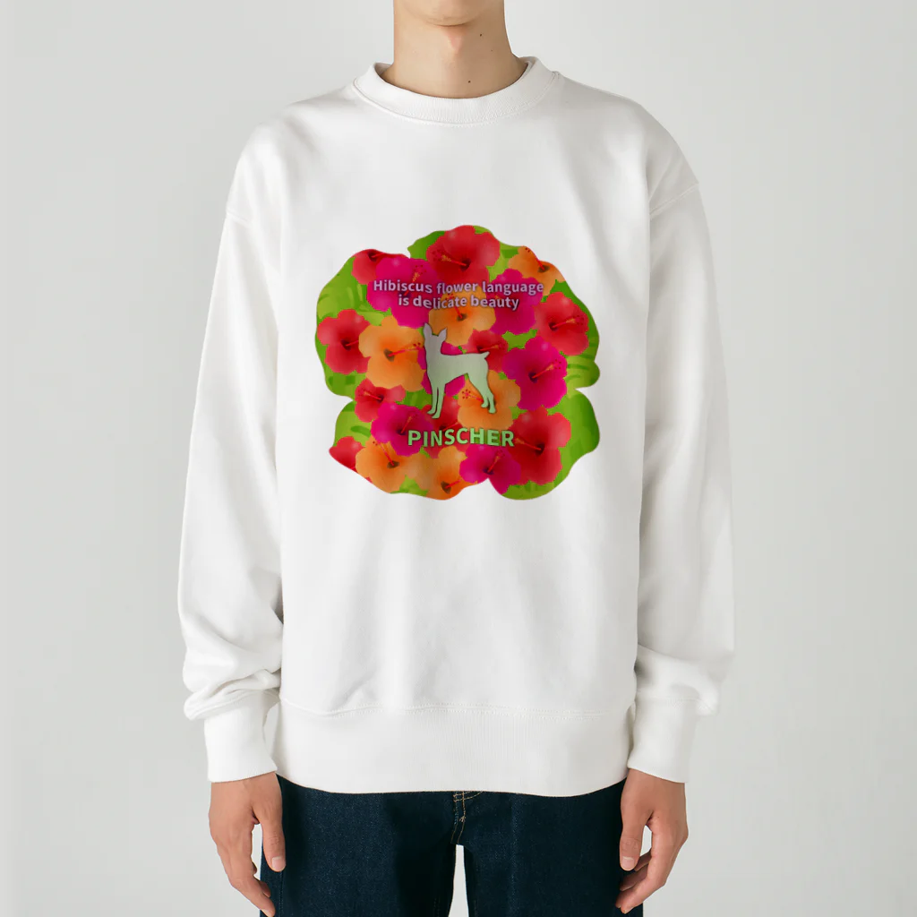 onehappinessのピンシャー　hibiscus　花言葉　onehappiness Heavyweight Crew Neck Sweatshirt