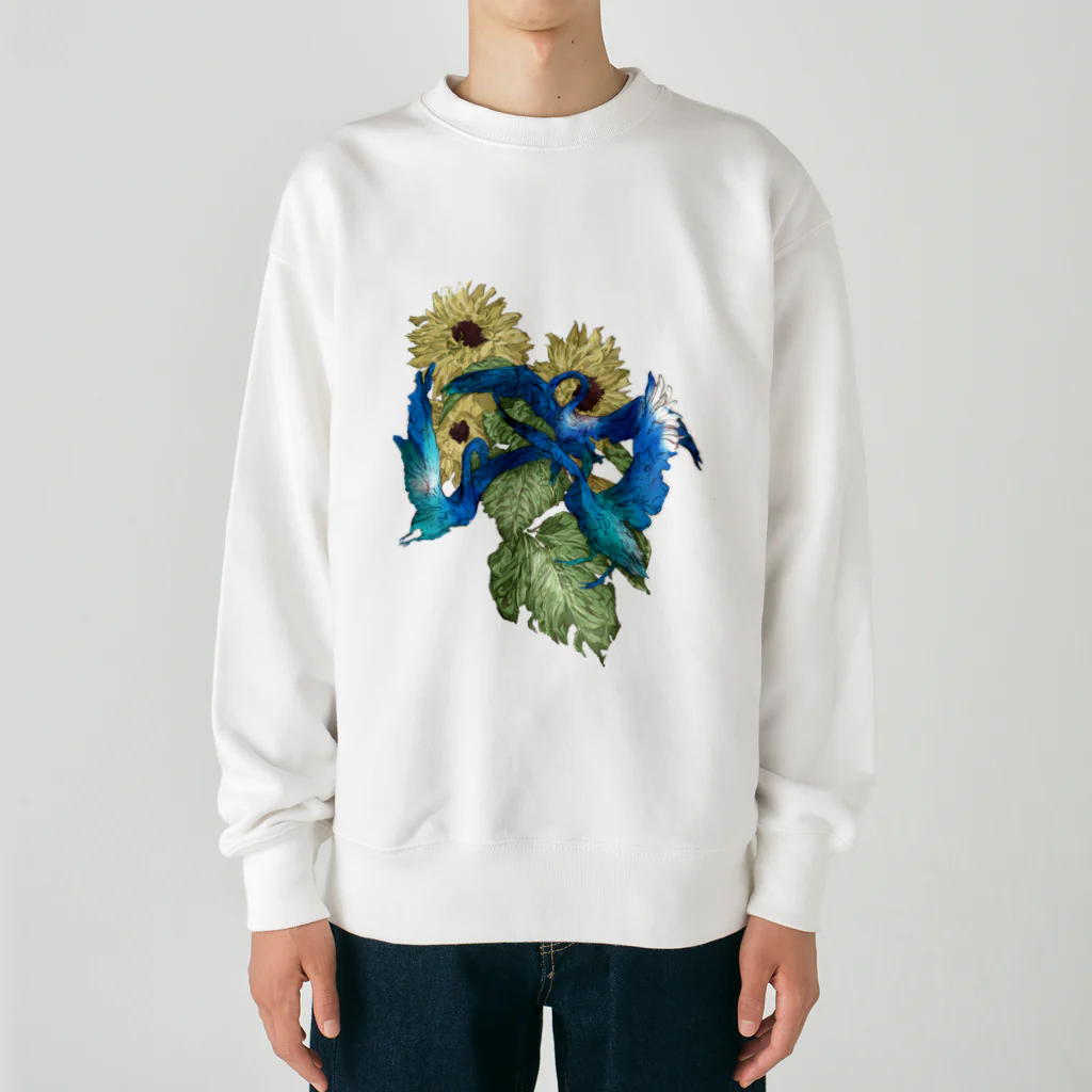 WAYA JARLの3 Cisnes y 3 Girasoles Heavyweight Crew Neck Sweatshirt