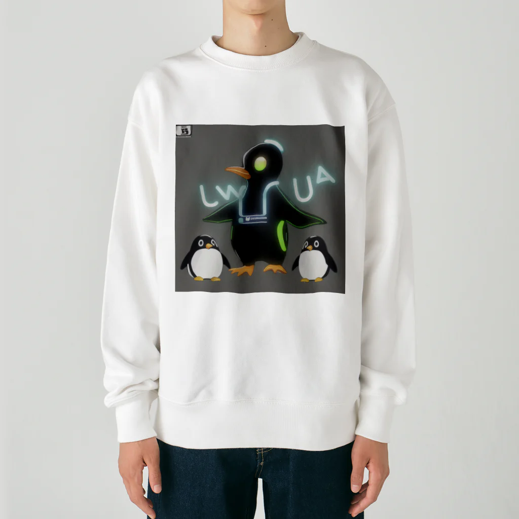 ペンギンとネオンとサイバーのサイバーペンギンシリーズ３ Heavyweight Crew Neck Sweatshirt