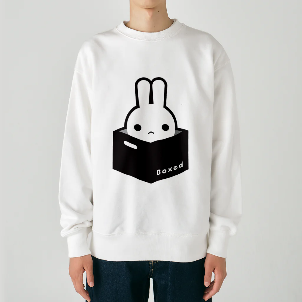 ツギハギ ニクの【Boxed * Rabbit】白Ver Heavyweight Crew Neck Sweatshirt