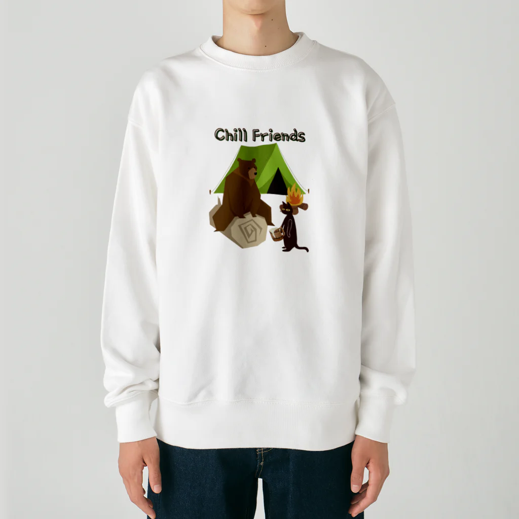 A&D Laid back lifeのChill friends  Heavyweight Crew Neck Sweatshirt