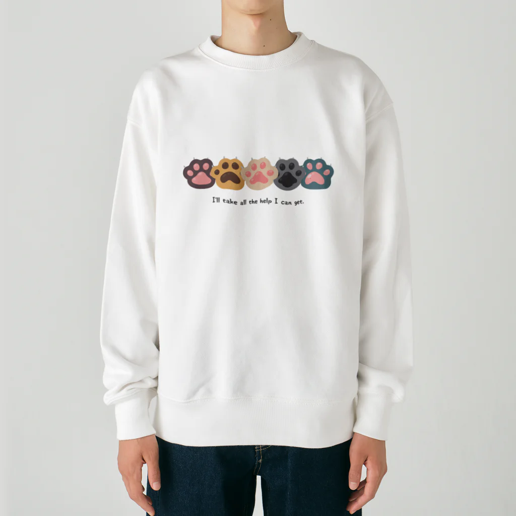 ＠meiliecat🐈original goodsの猫の手も借りたい😹I’ll take all the help I can get. Heavyweight Crew Neck Sweatshirt