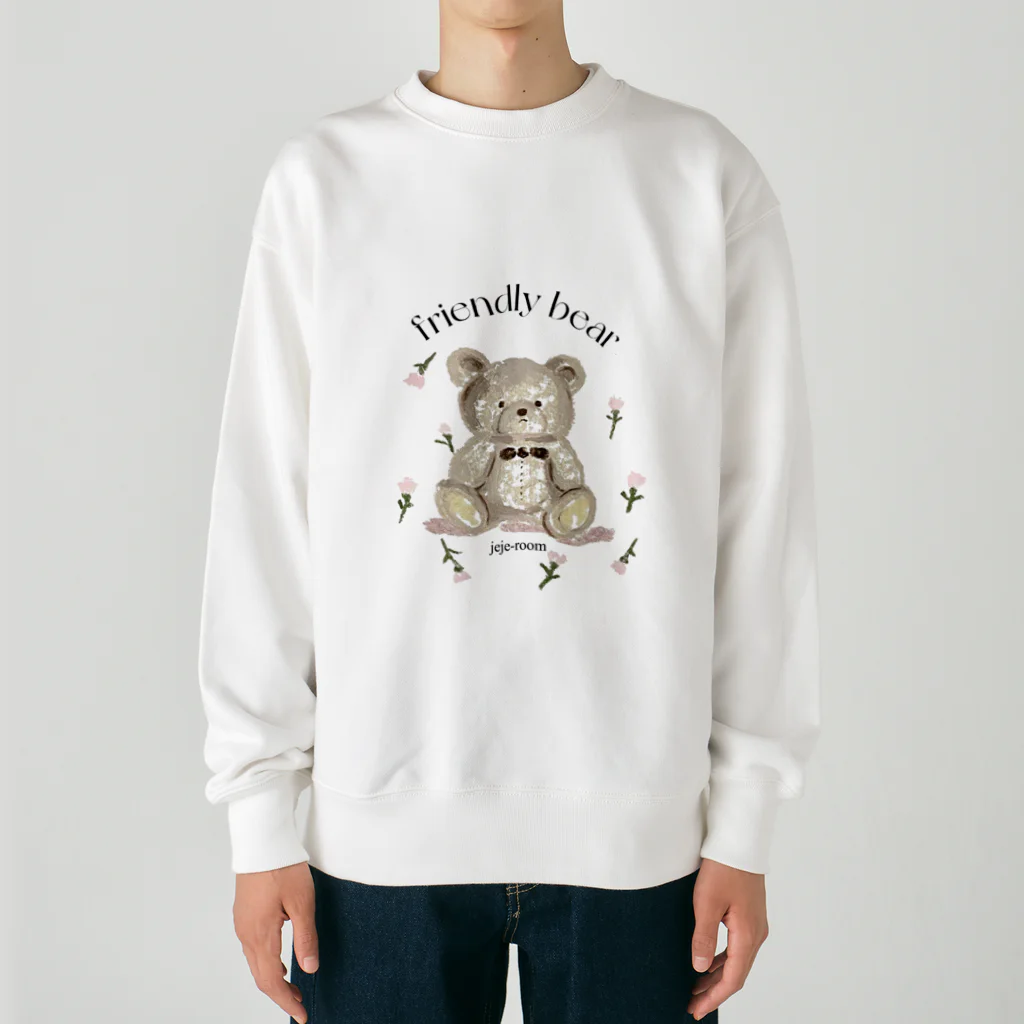 jeje-roomのfriendly bear Heavyweight Crew Neck Sweatshirt