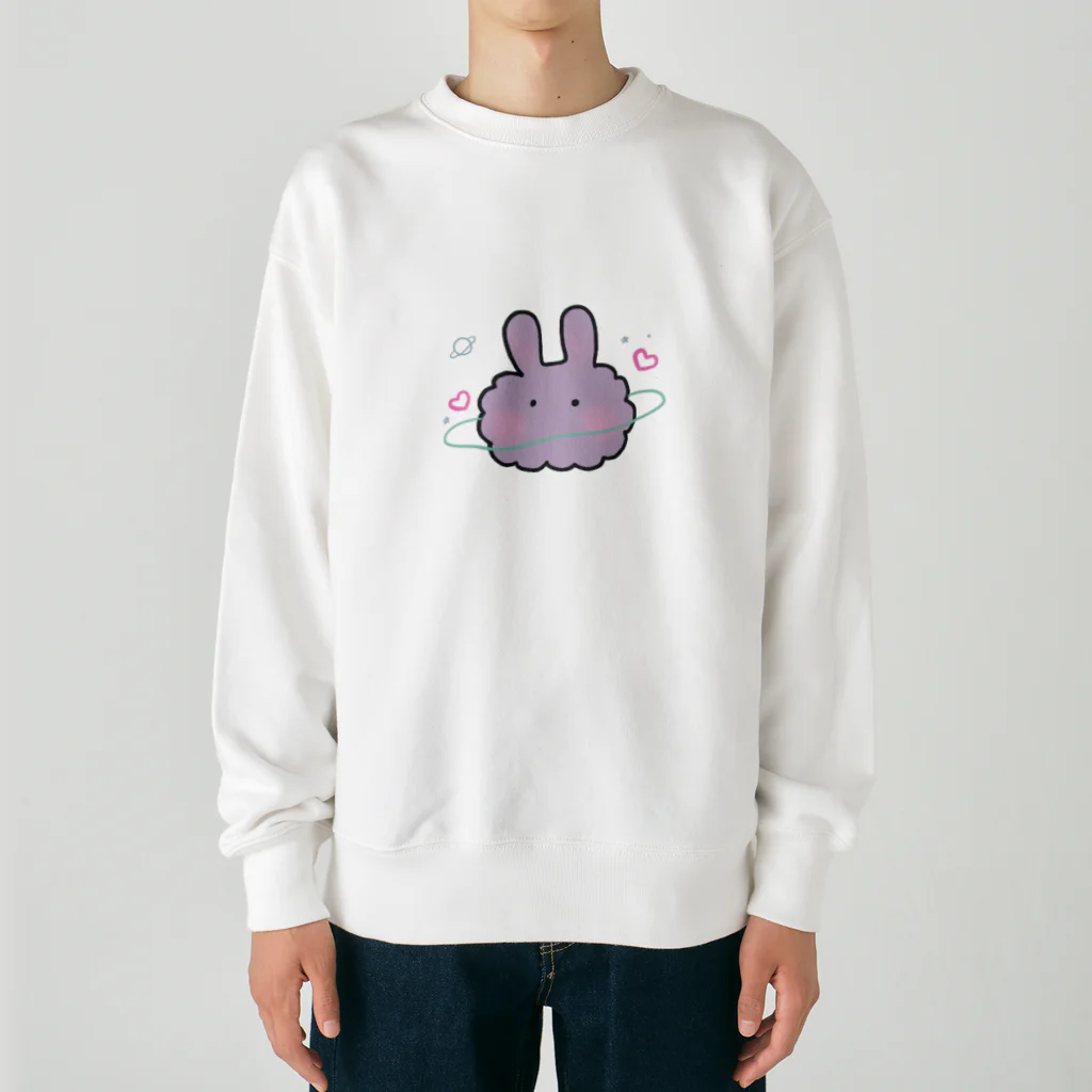 とろけるうさぎのうさぎと惑星 Heavyweight Crew Neck Sweatshirt