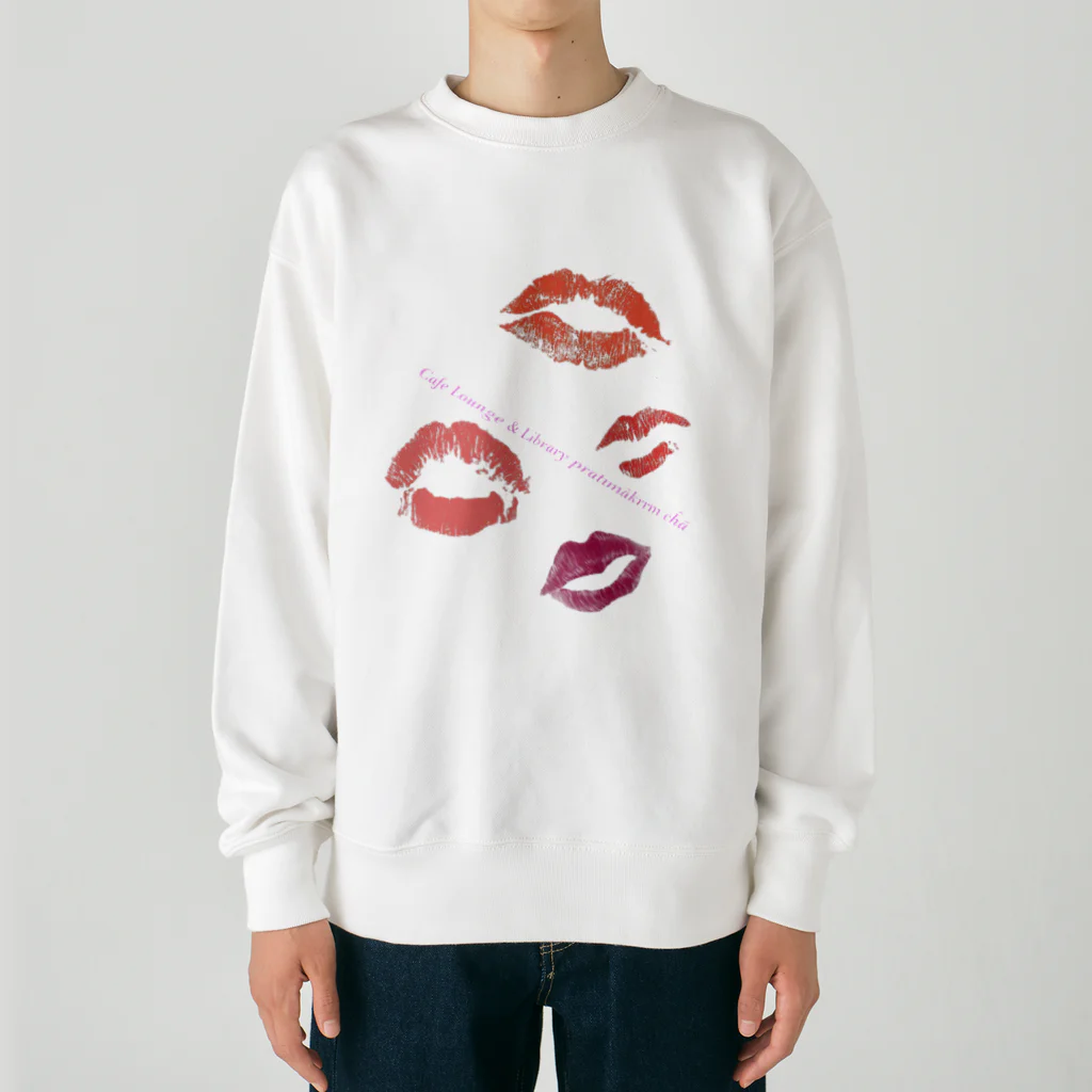 Cafe Lounge & Library pratimākrrm cĥā -ゆるやかな彫刻-のリップ💋リップ💋 Heavyweight Crew Neck Sweatshirt