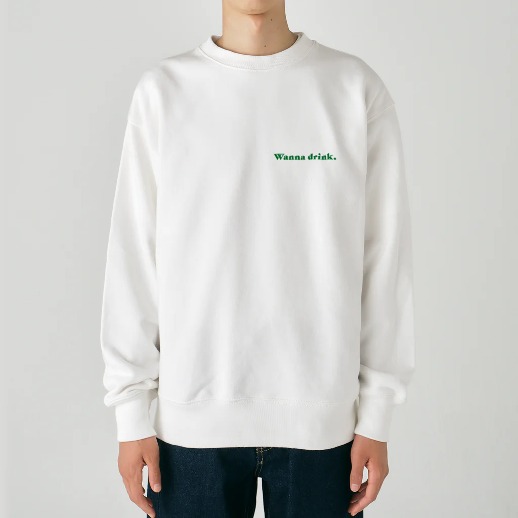 じゅんまい商店の日本酒おかわり（Green） Heavyweight Crew Neck Sweatshirt