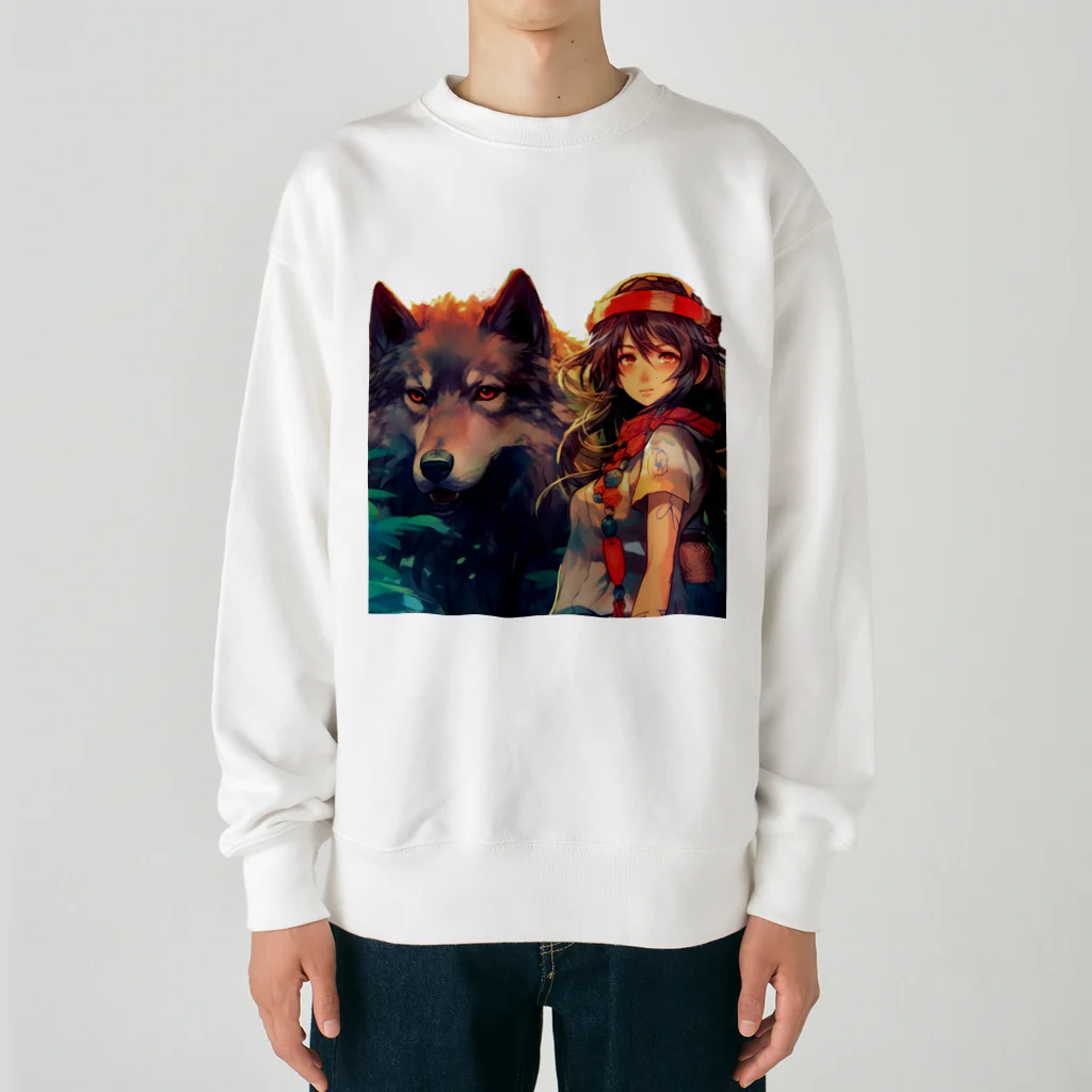 桜音ことこ企画の少女とオオカミの森 Heavyweight Crew Neck Sweatshirt