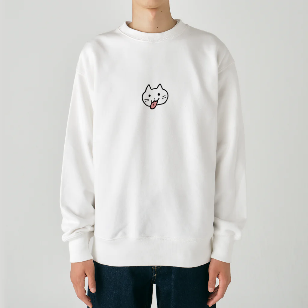 しおらーめんのあっかんべーねこ Heavyweight Crew Neck Sweatshirt