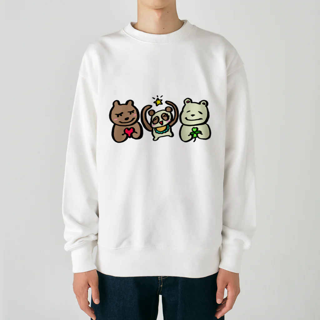 もののけCo.のくまくまファミリー Heavyweight Crew Neck Sweatshirt