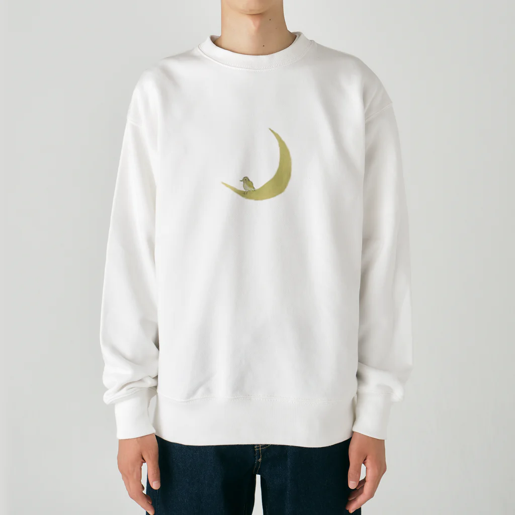 rilybiiのThe watching moon and the resting yellow bird. Heavyweight Crew Neck Sweatshirt