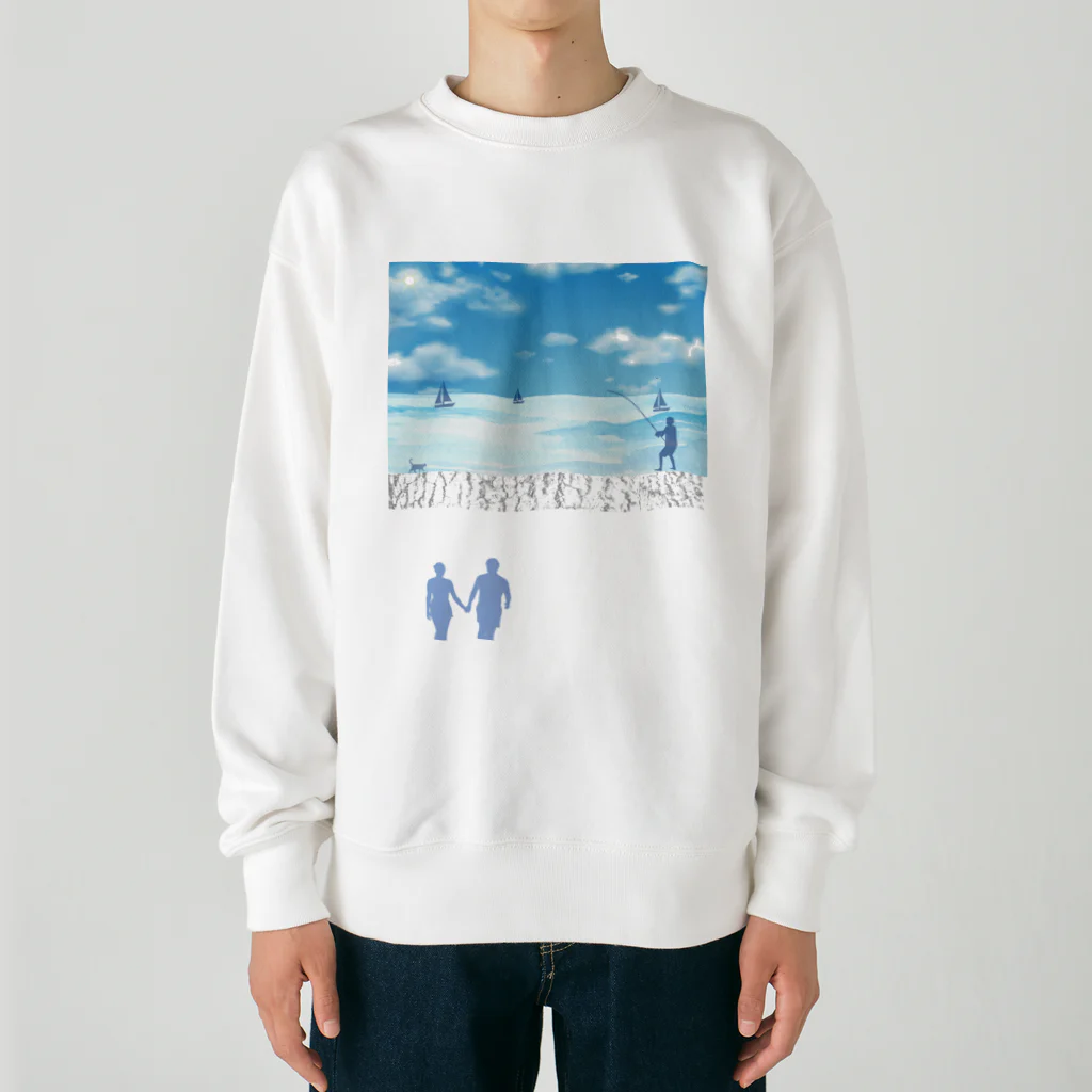 Sky00の日本の夏の風景 Heavyweight Crew Neck Sweatshirt