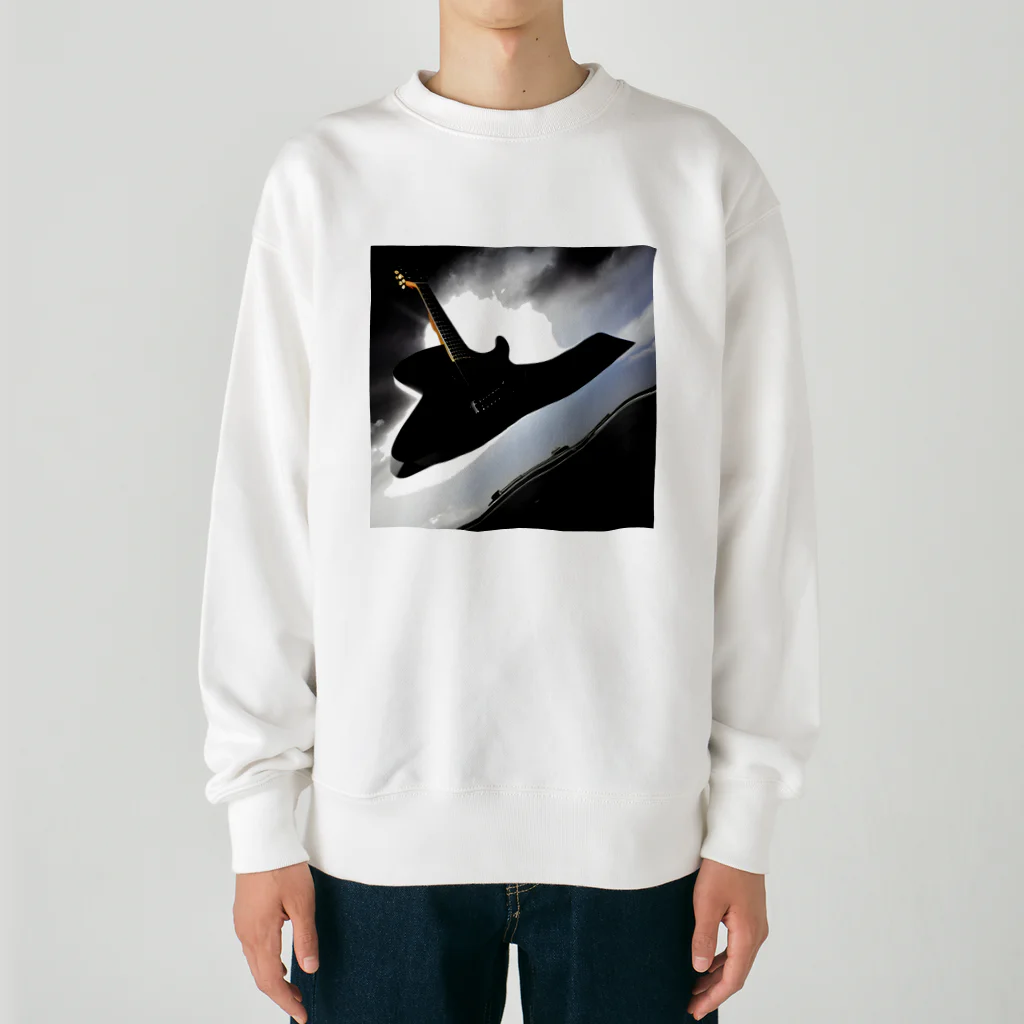 dolphineの空中に浮いてる巨大ギター Heavyweight Crew Neck Sweatshirt