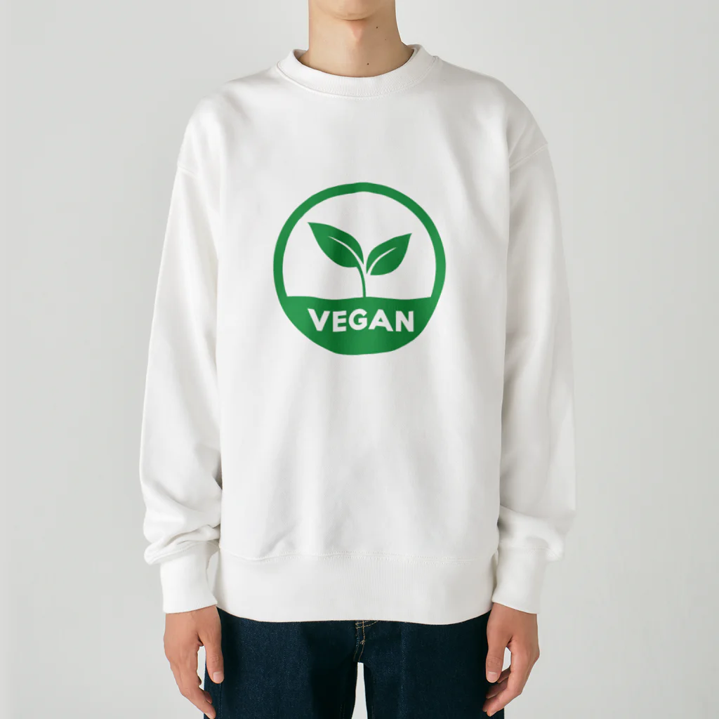 VEGAN SHOP FREEのビーガン葉っぱシンボル（緑） ヘビーウェイトスウェット