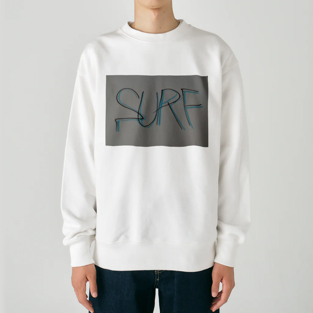 SURF810のSURF 文字(青影) Heavyweight Crew Neck Sweatshirt