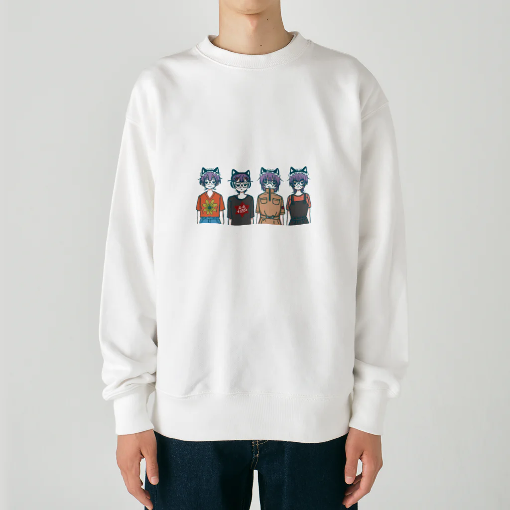 酒丸酔子🐱🍺の夏服の酒丸酔子 Heavyweight Crew Neck Sweatshirt