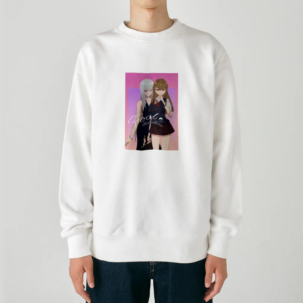 chicodeza by suzuriの可愛い姉妹のキャラクター Heavyweight Crew Neck Sweatshirt