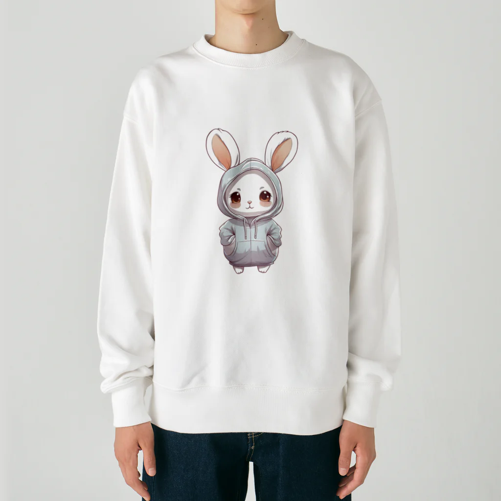 Vasetti_pressのパーカーを着ているうさぎちゃん Heavyweight Crew Neck Sweatshirt