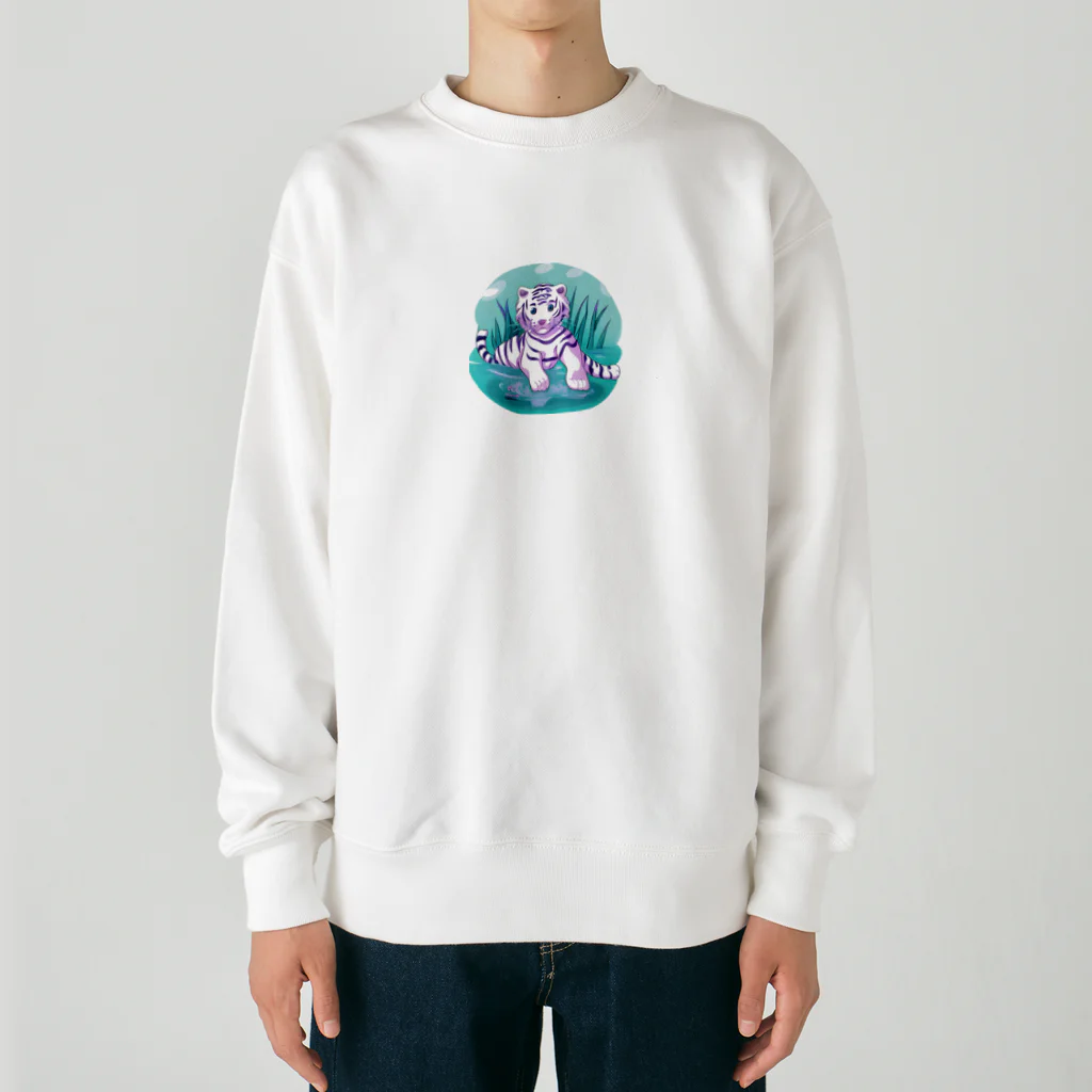 いつもおおきに！たけじいちゃんのWhite Tiger Baby Sigi Heavyweight Crew Neck Sweatshirt