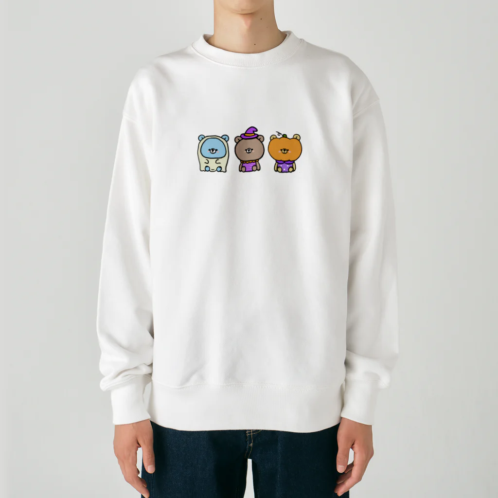 くまこのハロウィンくまトリオ Heavyweight Crew Neck Sweatshirt