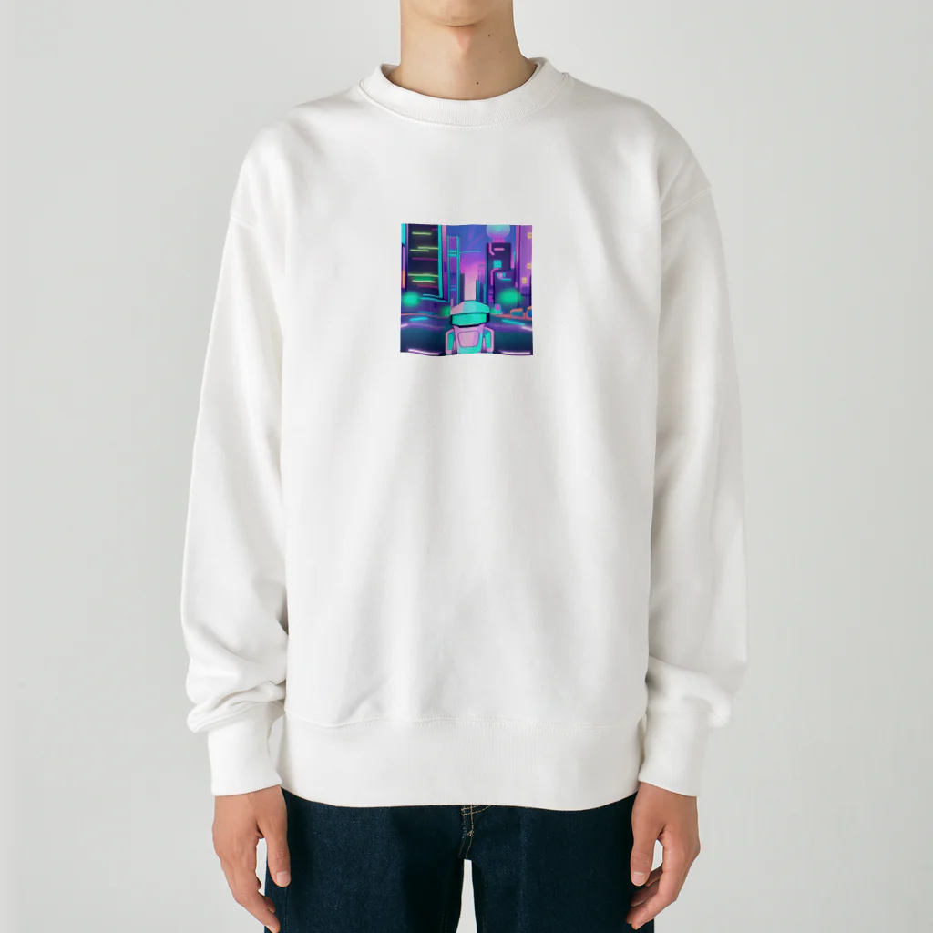 ネオ｜爆速AIクリエイターのお店のメカかわいいAIイラストのグッズ Heavyweight Crew Neck Sweatshirt