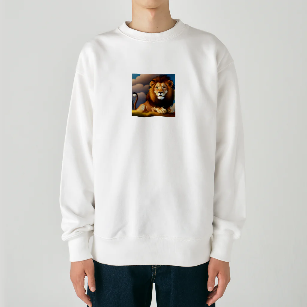 hiro358358のかわいいライオン Heavyweight Crew Neck Sweatshirt