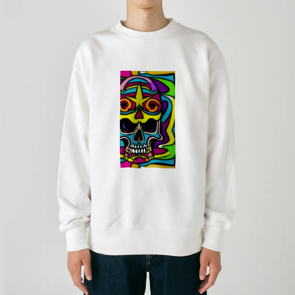 jack_and_beanのヘビーメタルでロックなスカル Heavyweight Crew Neck Sweatshirt