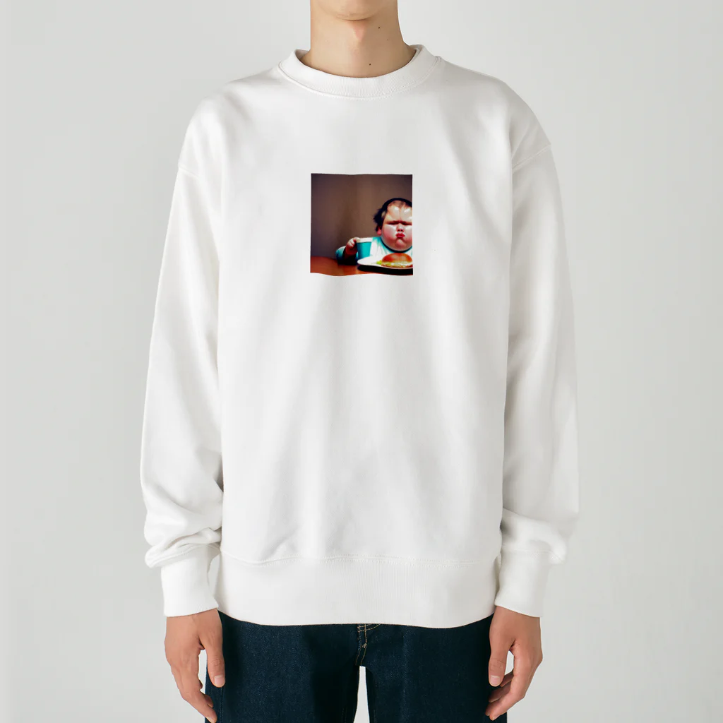 たらたらこっこのふとったこども Heavyweight Crew Neck Sweatshirt