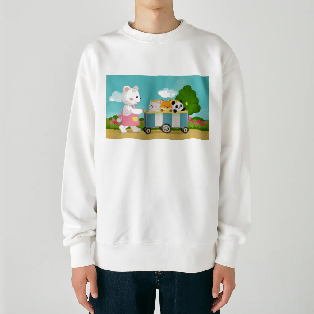 アプリコワークスのくまちゃん・みんなでお散歩 Heavyweight Crew Neck Sweatshirt