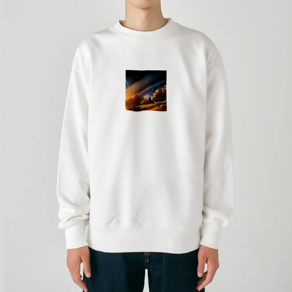 幻想のphotogrammarの幻想的な星空のイラストグッズ Heavyweight Crew Neck Sweatshirt