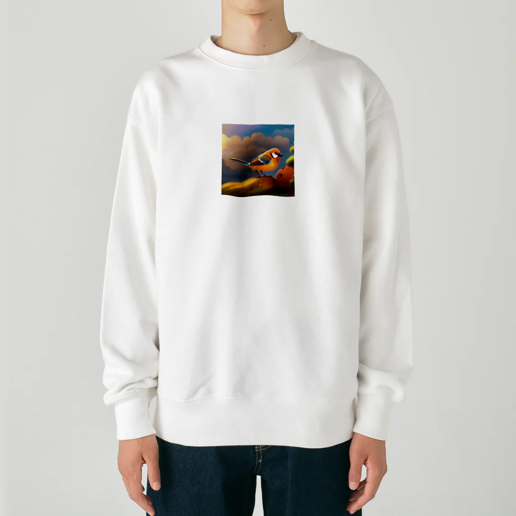 グッドグッズのかわいい鳥のイラストグッズ Heavyweight Crew Neck Sweatshirt