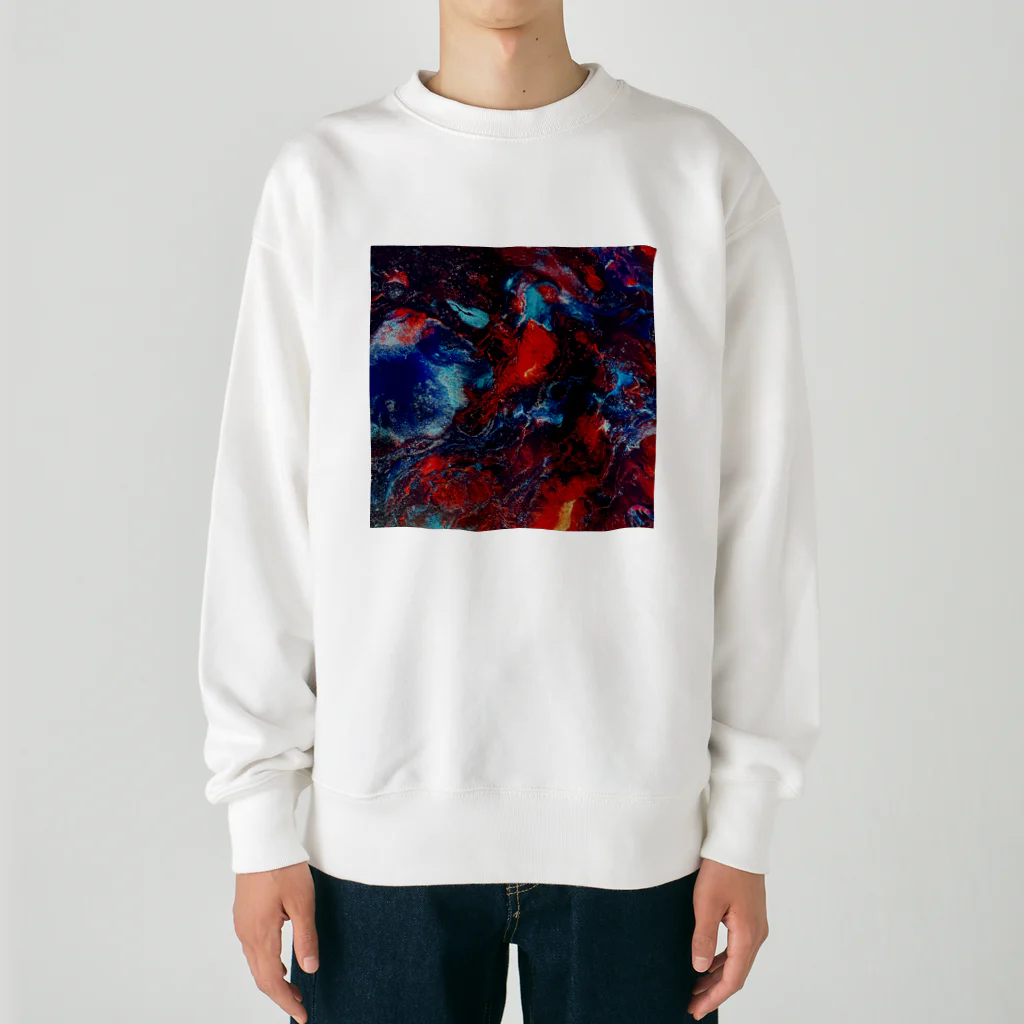 【抽象画】melty moon【フルイドアート】の層馬灯Ⅱ Heavyweight Crew Neck Sweatshirt