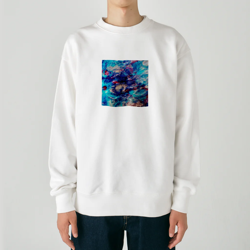 【抽象画】melty moon【フルイドアート】の宙境I Heavyweight Crew Neck Sweatshirt