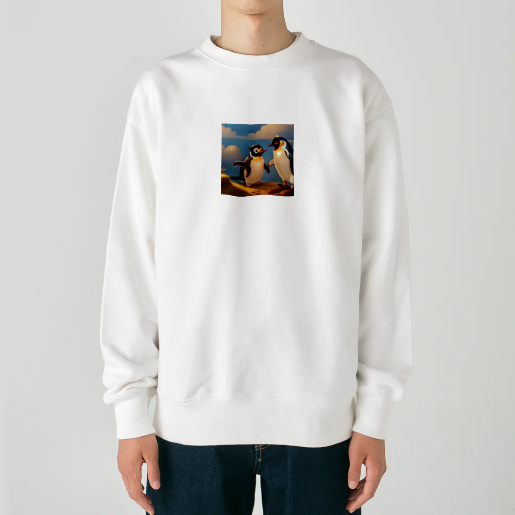 momoponnzuの可愛いペンギンちゃんグッズ Heavyweight Crew Neck Sweatshirt