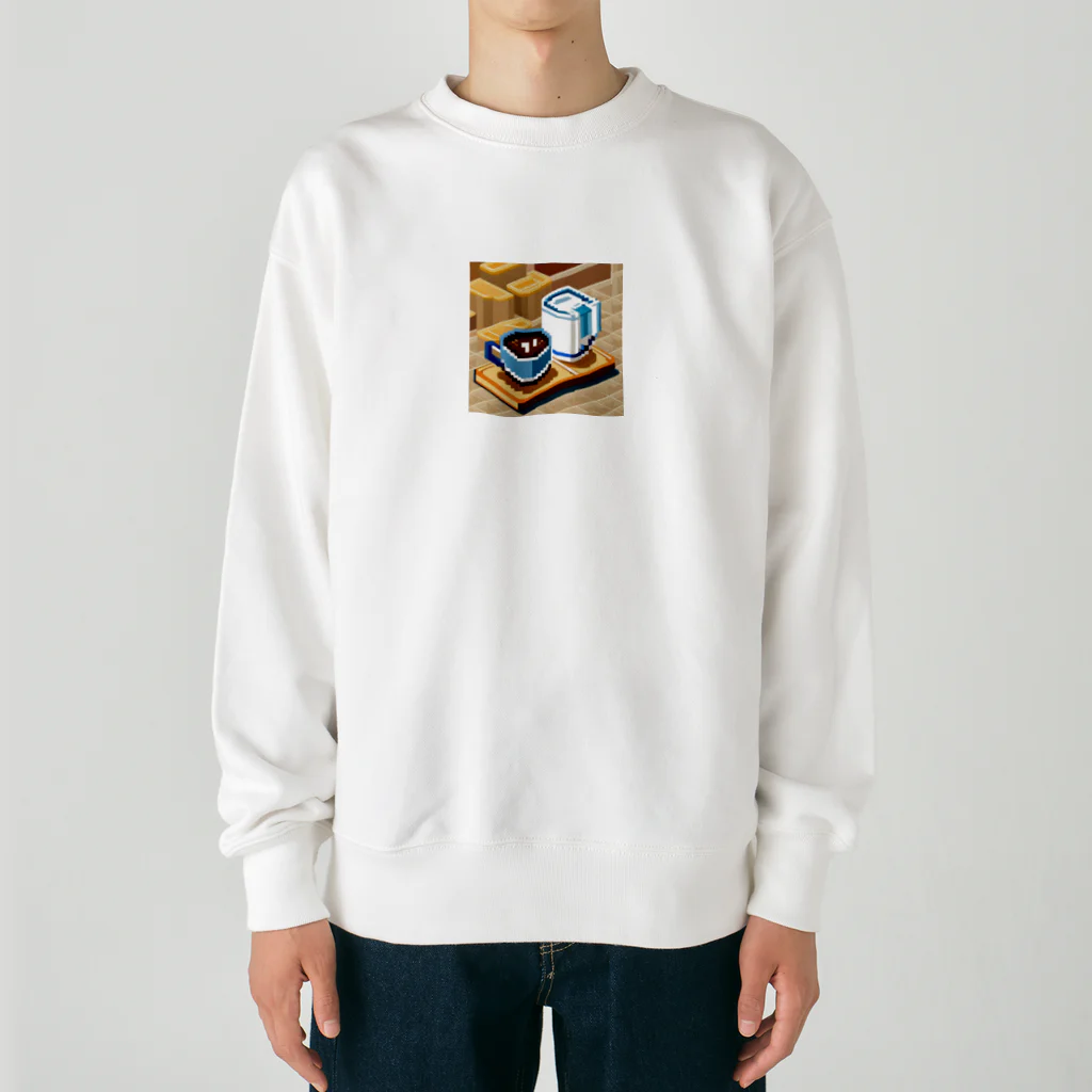 cunissaのドット絵コーヒーと電気ポット Heavyweight Crew Neck Sweatshirt